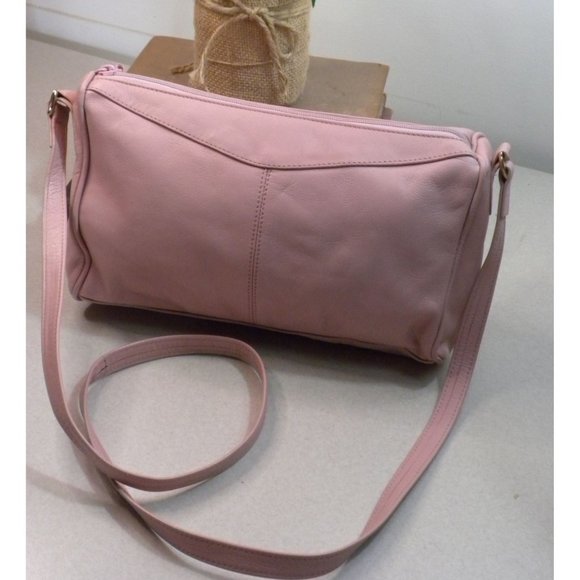 Vintage Almondo Originals Dusty Pink Leather Shoulder Handbag Purse - Picture 1 of 6